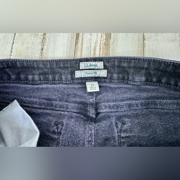L.L. Bean BeanFlex Jeans Womens 14 M/T Black Denim Stretch Straight Leg - Picture 5 of 11